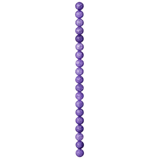 12 Pack: Purple Crackled Quartz Round Beads, 10mm by Bead Landing™